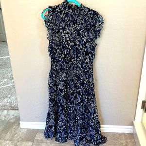 Aqua XL blue flower Long dress like new